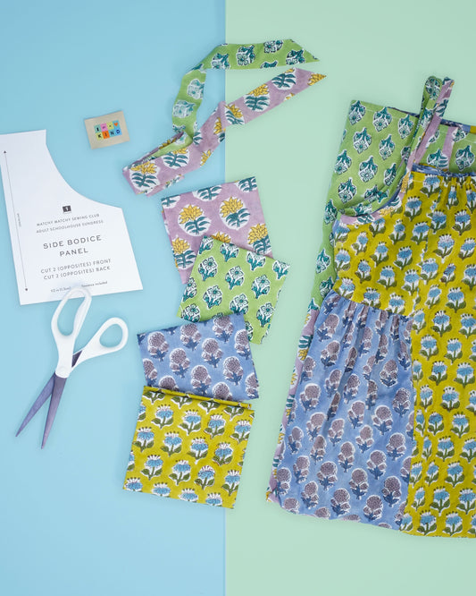 schoolhouse sundress patchwork diy supplies