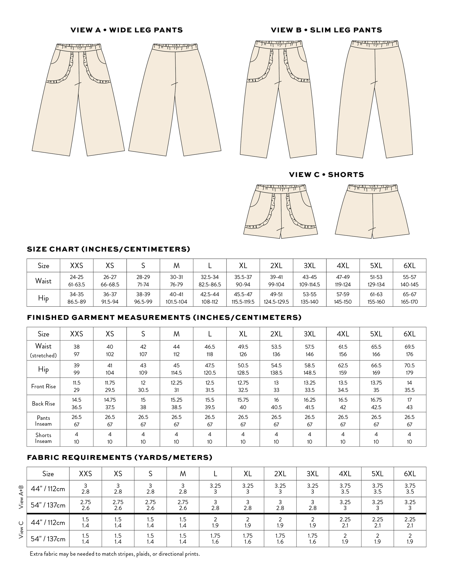 Apron Pocket Pants PDF Sewing Pattern