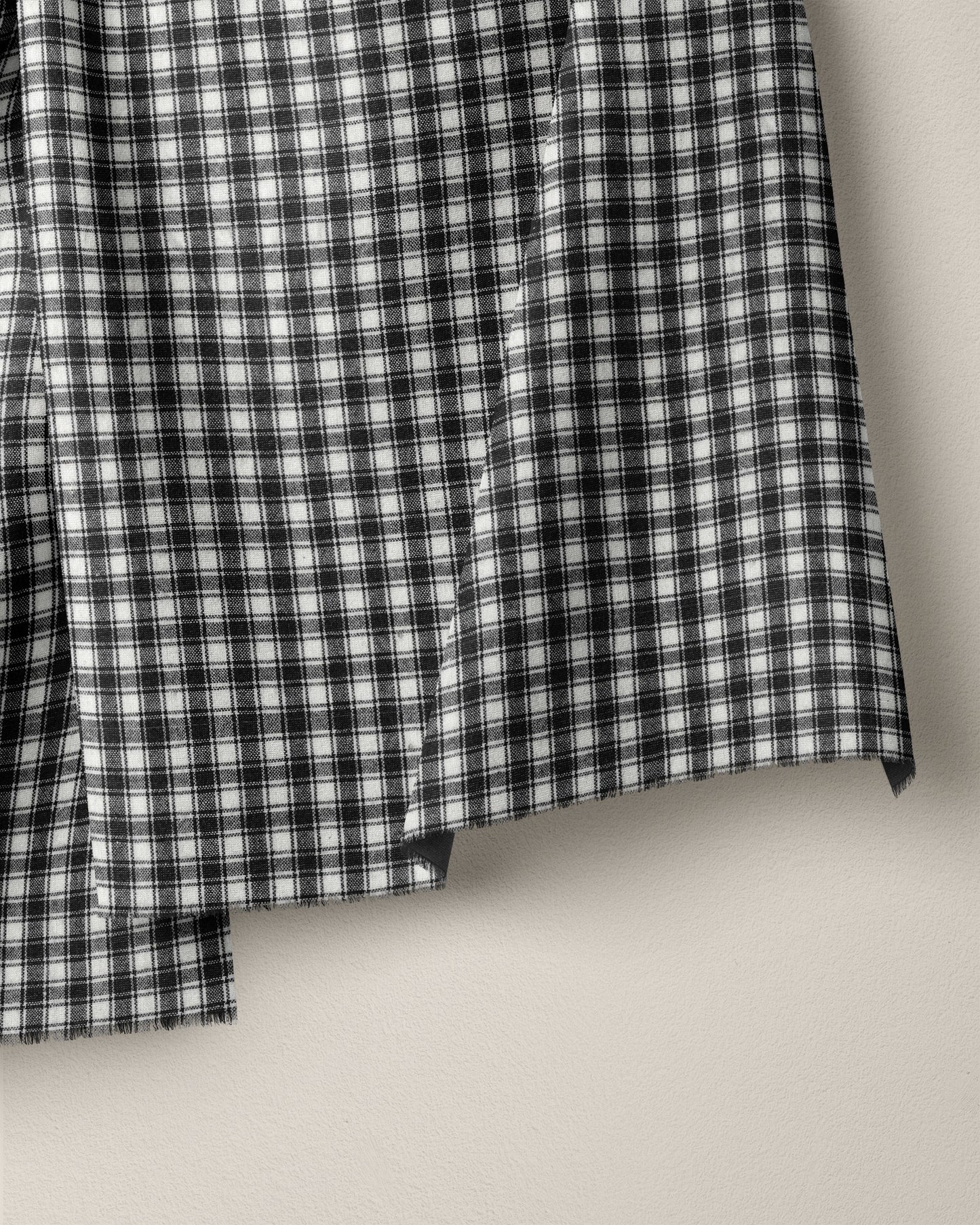 Black Cafe Check Cotton - 2.5 Yard Remnant