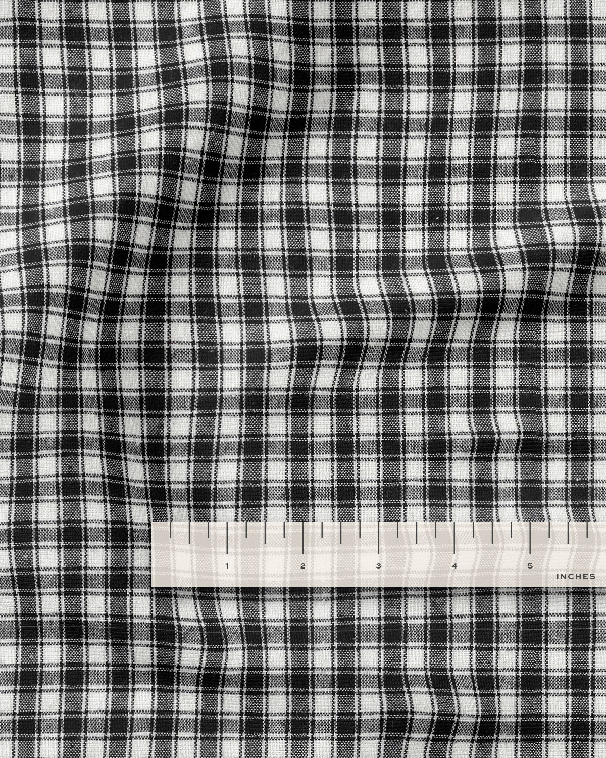 Black Cafe Check Cotton - 2.5 Yard Remnant