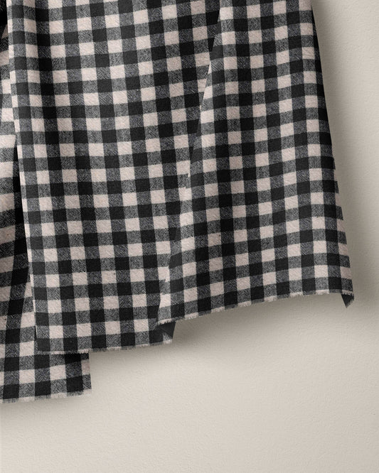 Black and Tan Medium Gingham Cotton