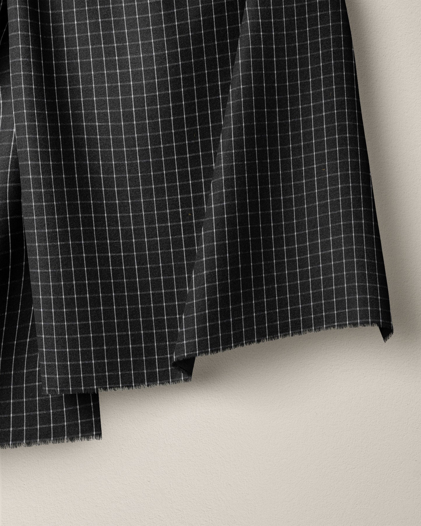 Black Small Grid Cotton Shirting
