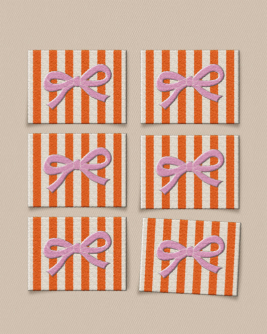 Pink Bow Large Garment Labels