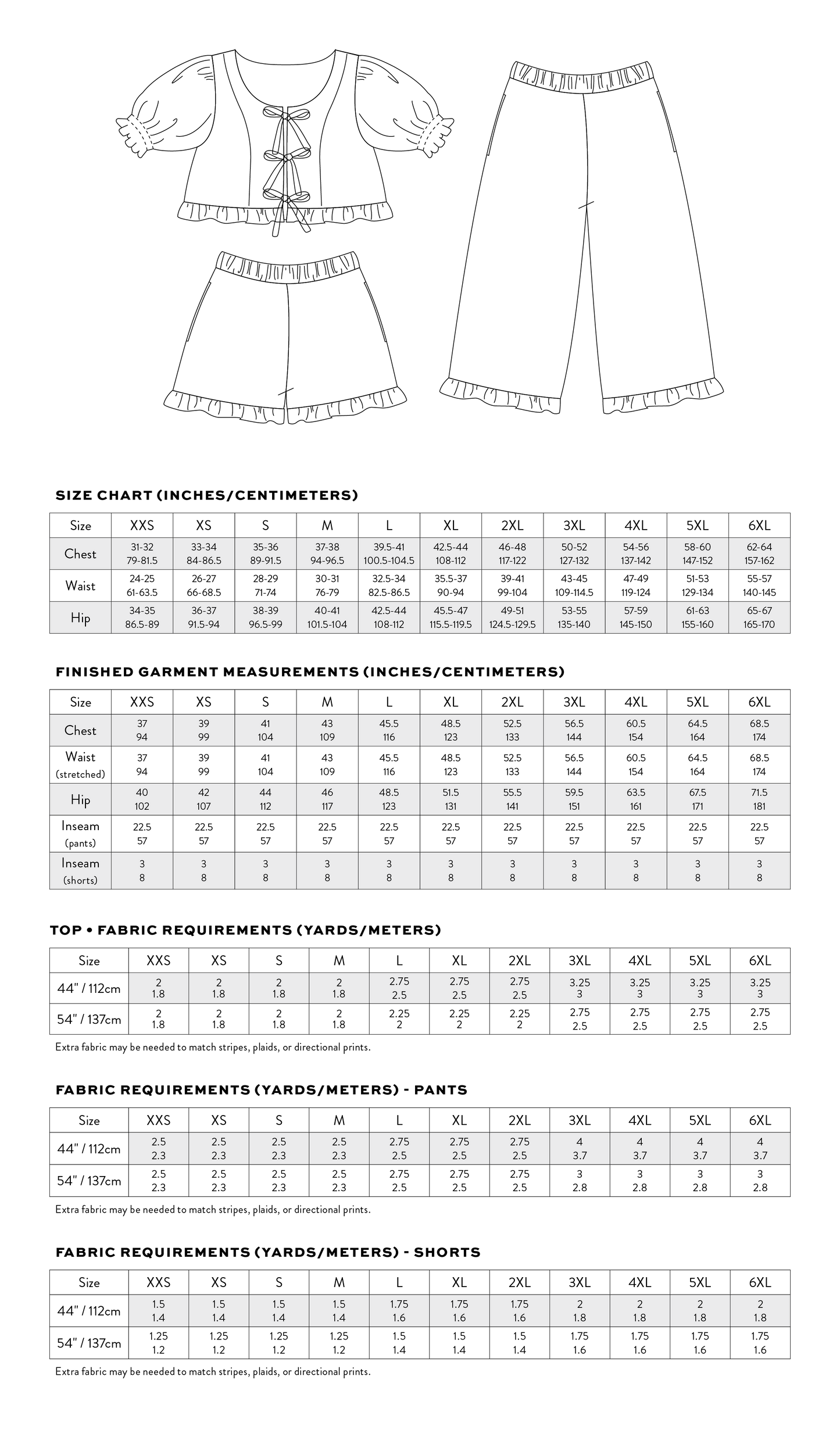 Ruffle Brunch Set PDF Sewing Pattern