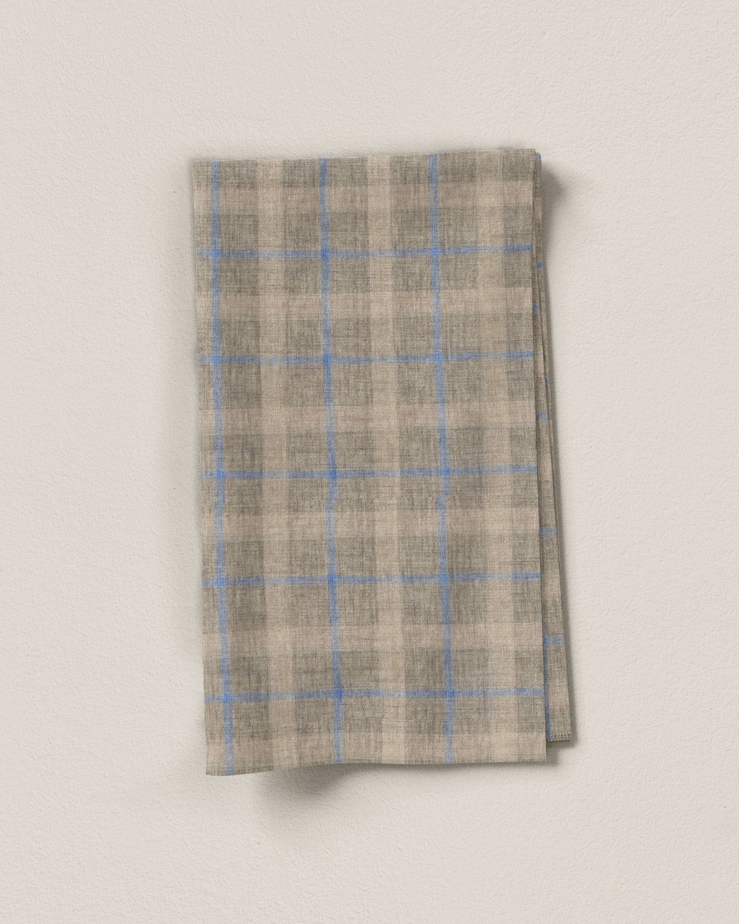 Tan Cabin Plaid Linen - 1 Yard Remnant