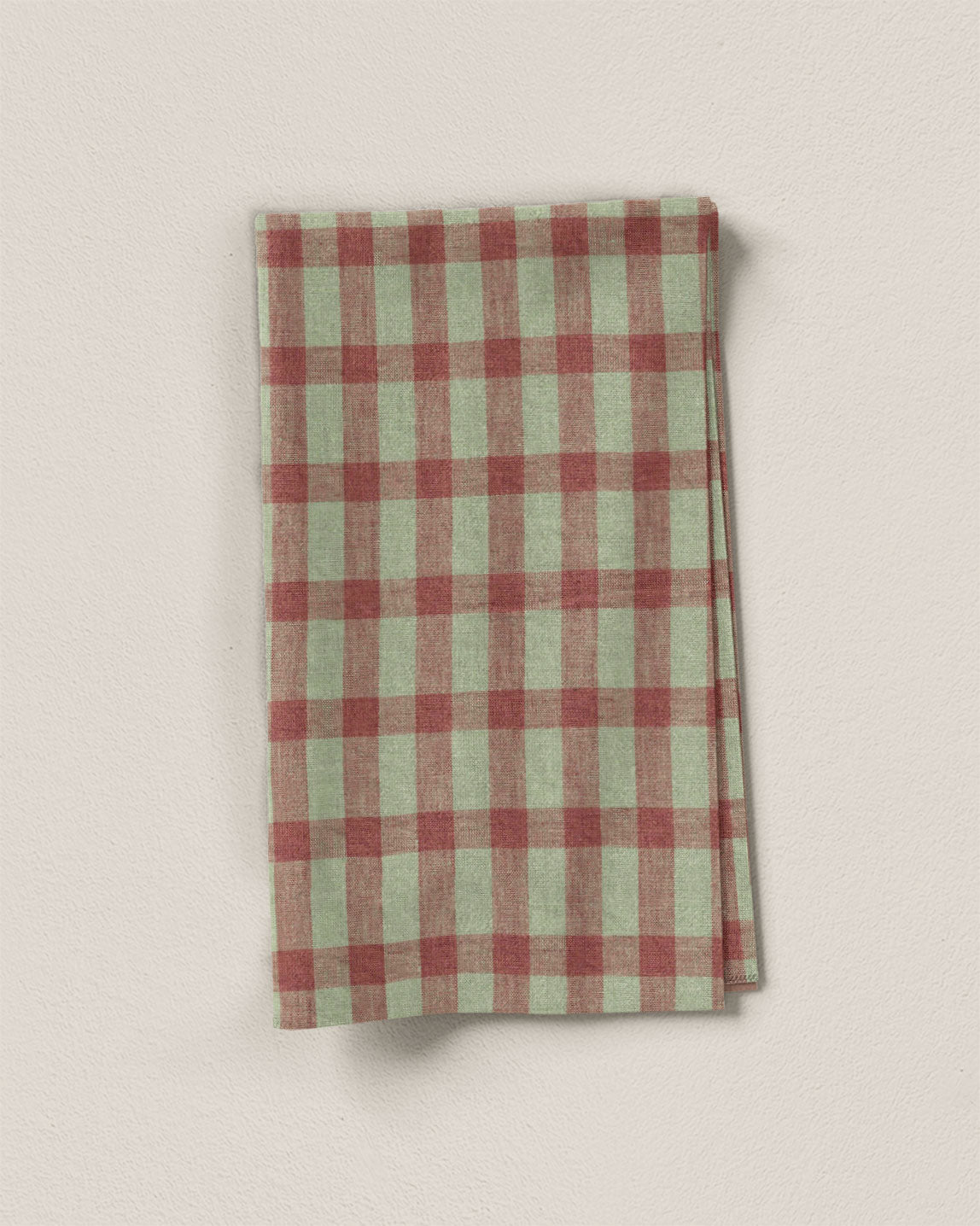 Cardamom Leaf Elongated Gingham Washed Linen