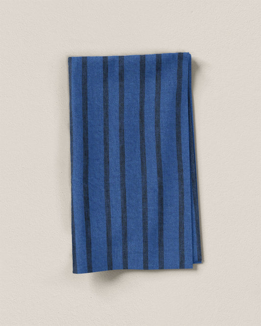 Cobalt Home Stripe Washed Linen