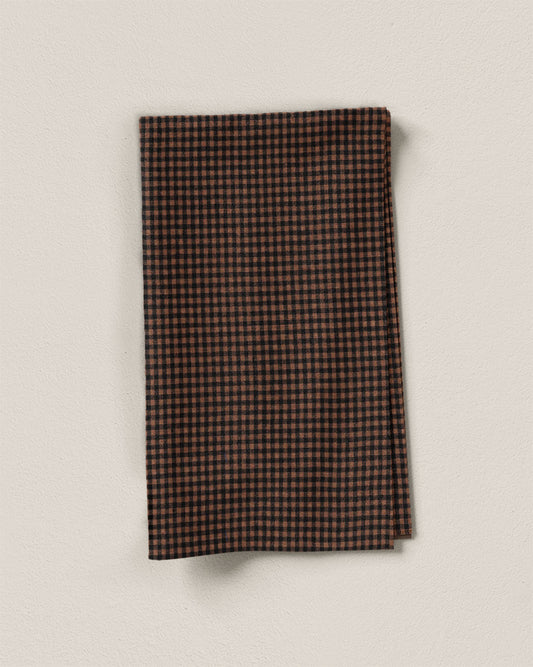 Cocoa Nib Micro Gingham Washed Linen