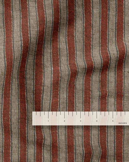 Cognac Dutch Stripe Linen