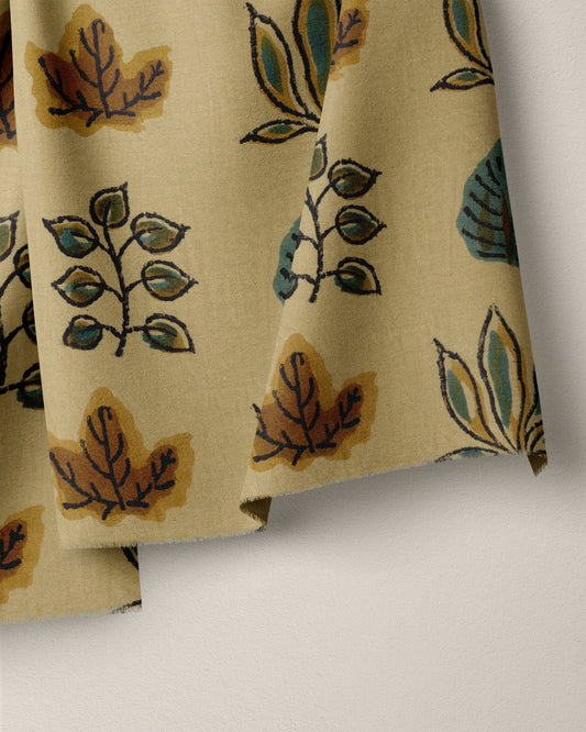 Fallen Leaves Block Print Cotton