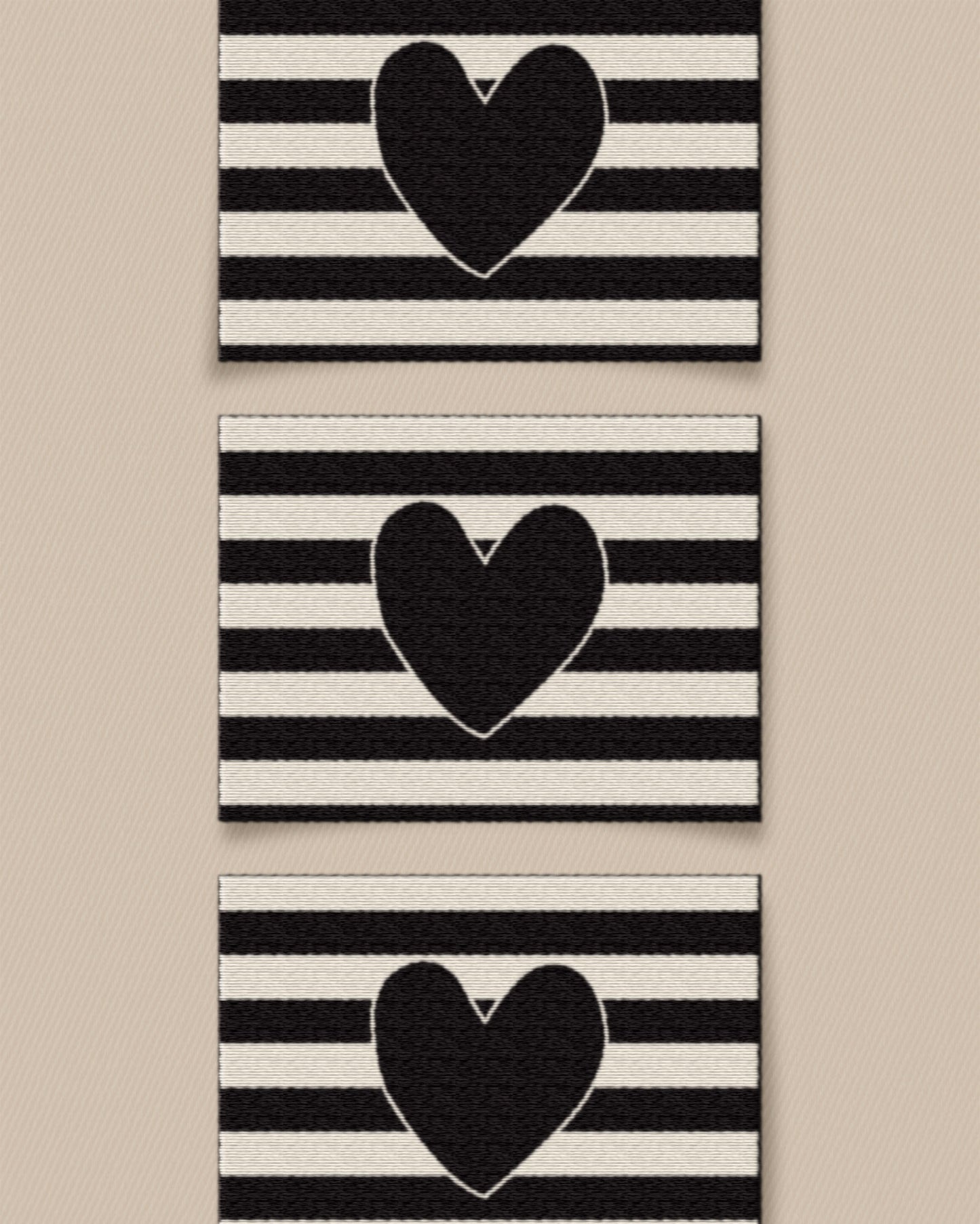 Black Heart Large Garment Labels