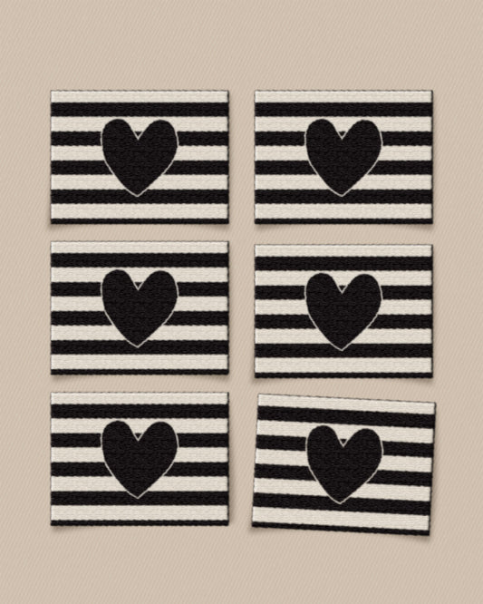 Black Heart Large Garment Labels