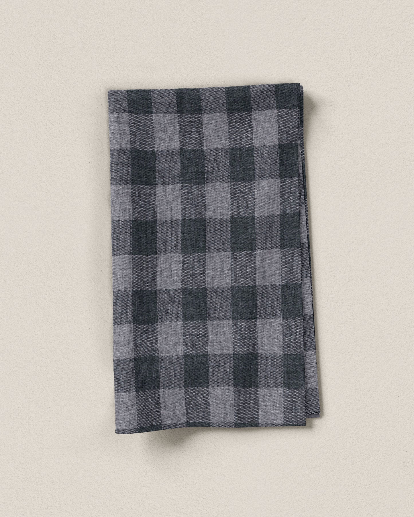 Large Charcoal Gingham Linen