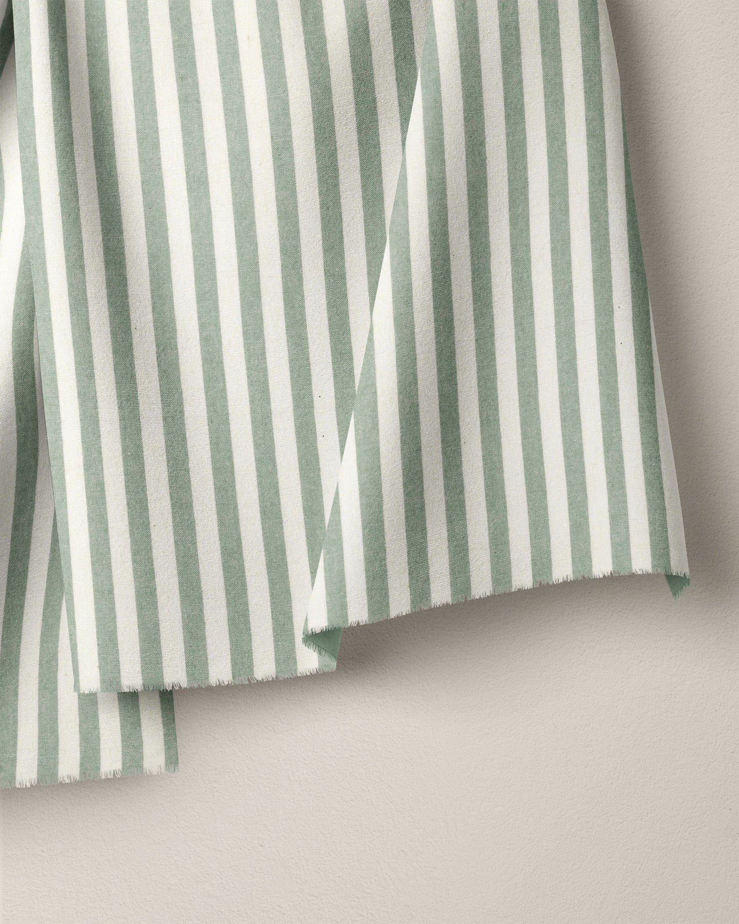 Mint Green Big Market Stripe Cotton - 2.5 Yard Remnant
