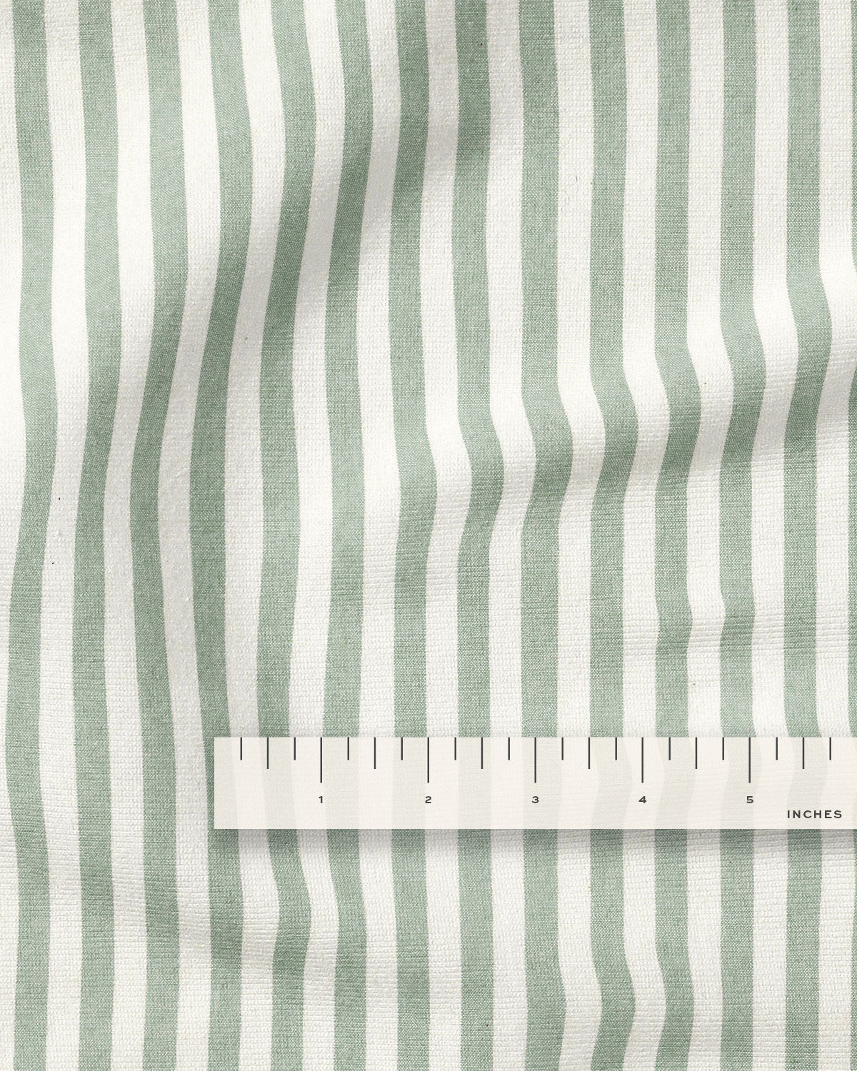 Mint Green Big Market Stripe Cotton - 2.5 Yard Remnant