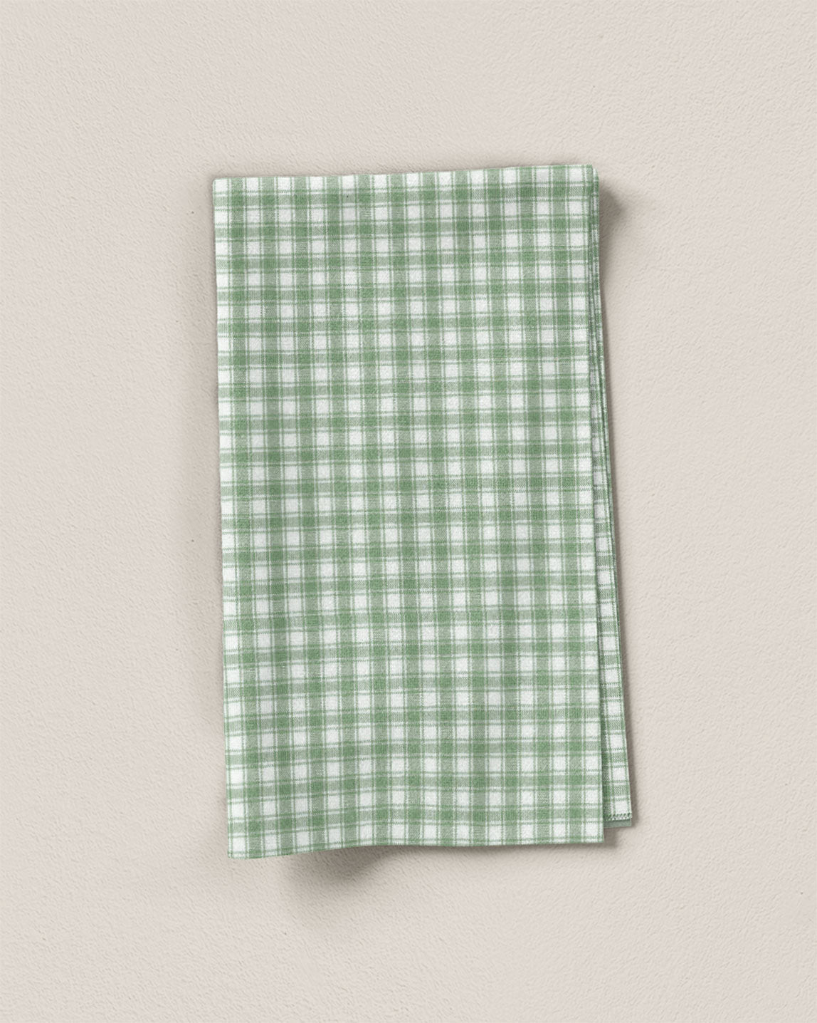 Mint Green Cafe Check Cotton - 2.5 Yard Remnant