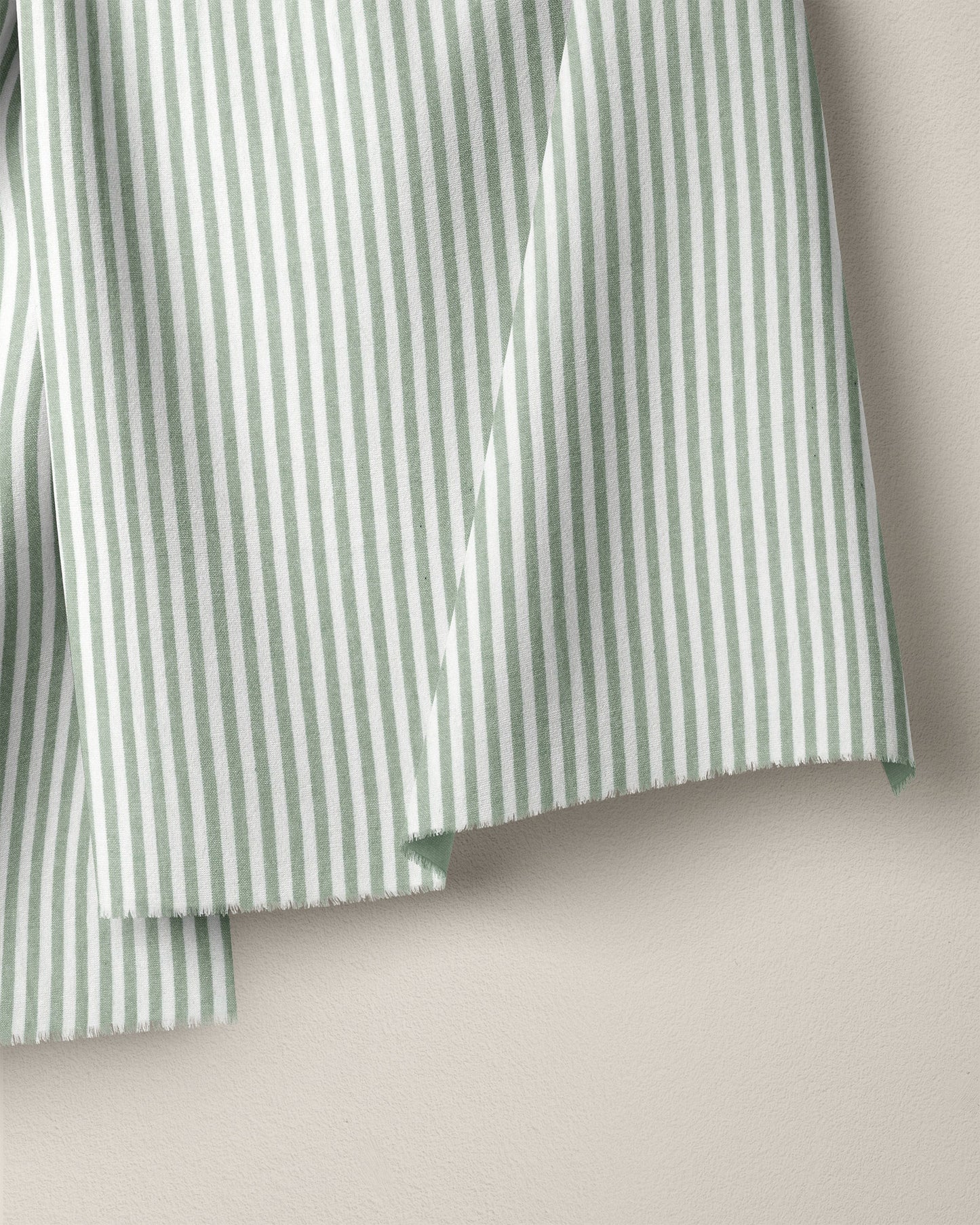 Mint Green Small Market Stripe Cotton - 2.5 Yard Remnant