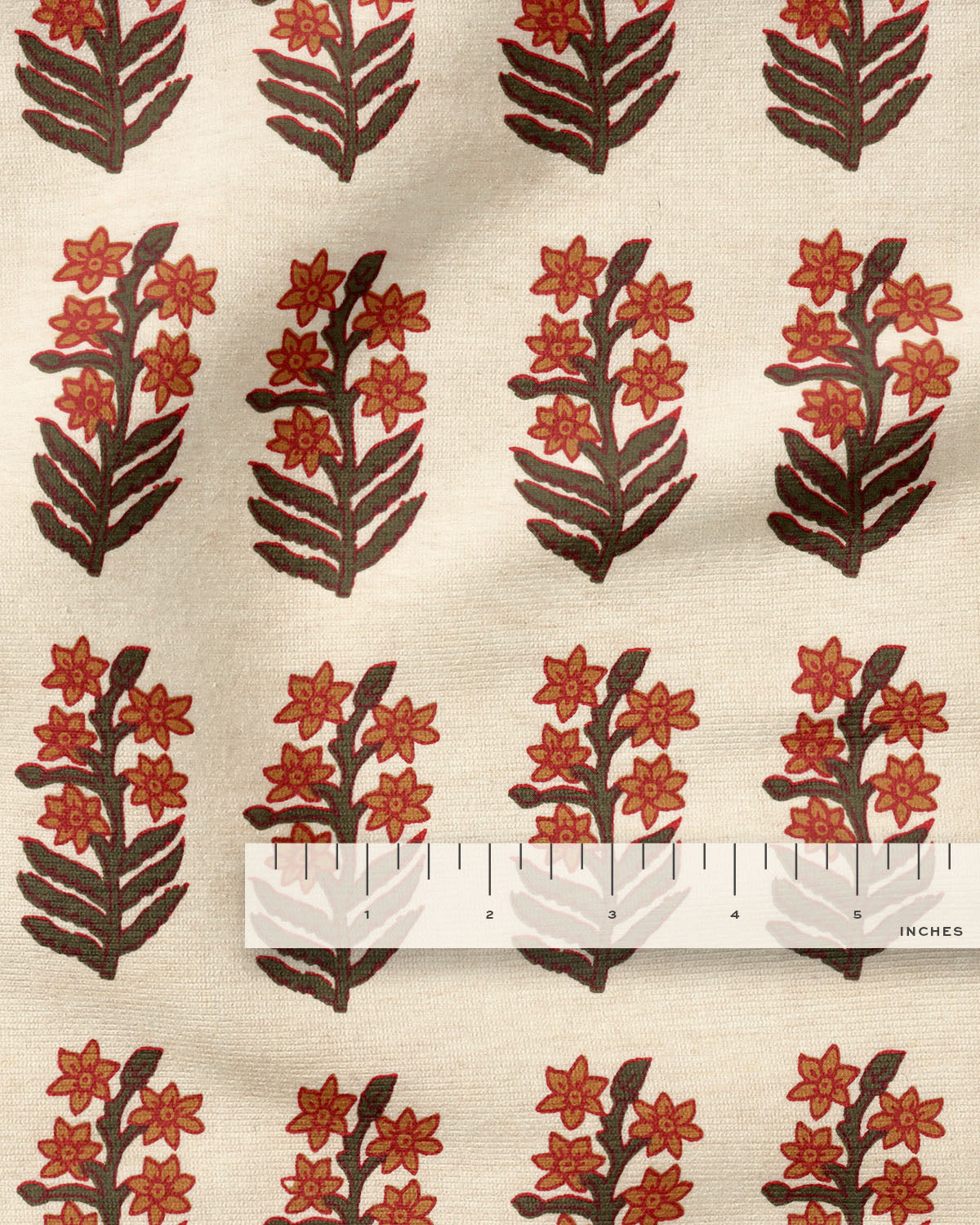 Marmalade Bloom Block Print Cotton - 1/2 Yard Seconds