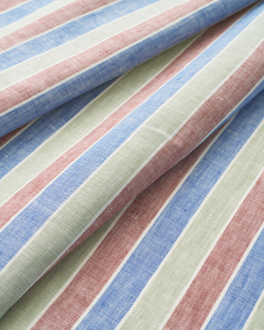 Marbled Nougat Stripe Washed Linen