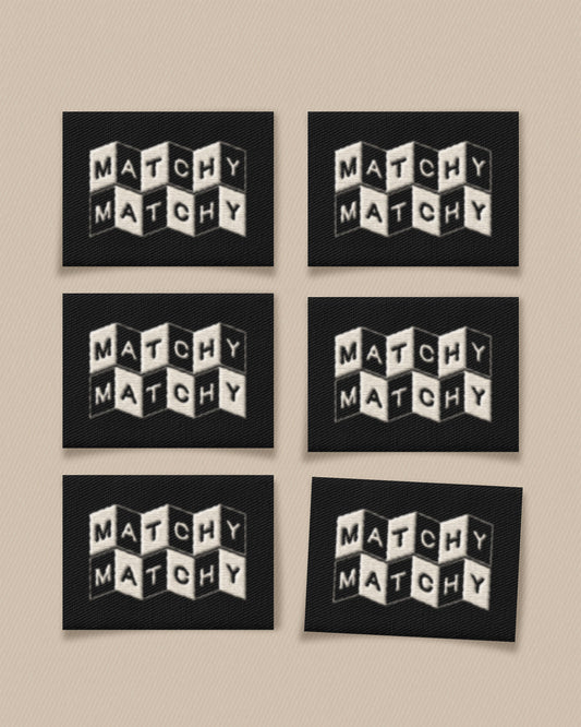 Matchy Accordion Black Large Garment Labels