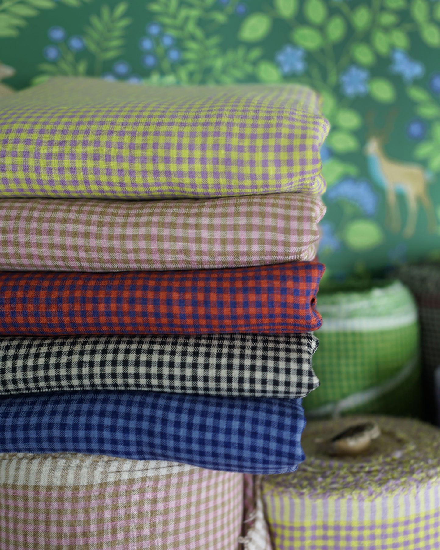 Micro Cupcake Gingham Linen - 3 Yard Remnant