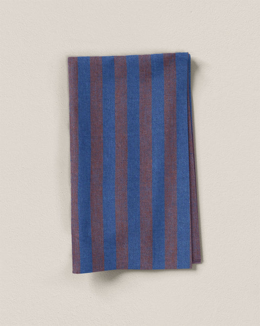 Mulberry Truffle Parlor Stripe Washed Linen