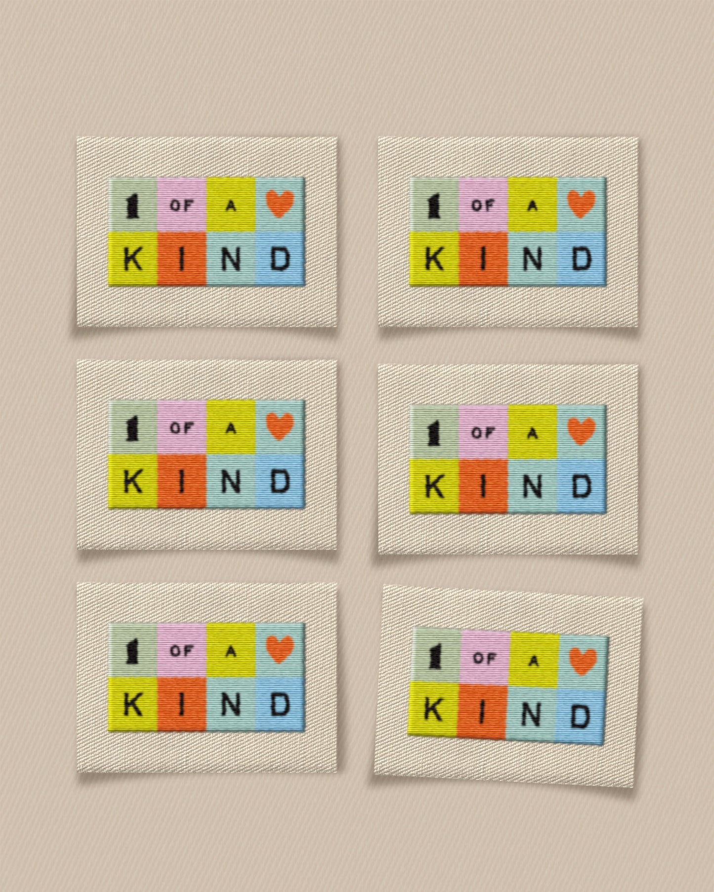 One of a Kind Rainbow Large Garment Labels