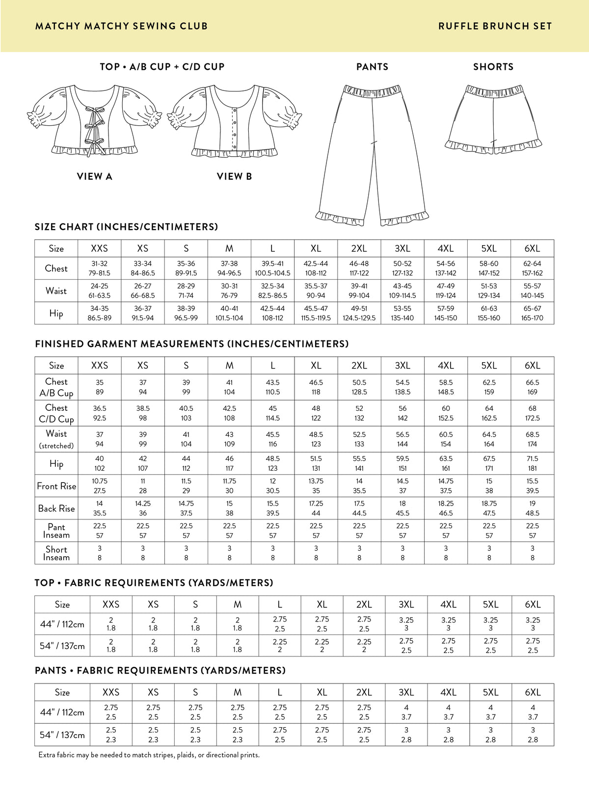 Ruffle Brunch Set PDF Sewing Pattern