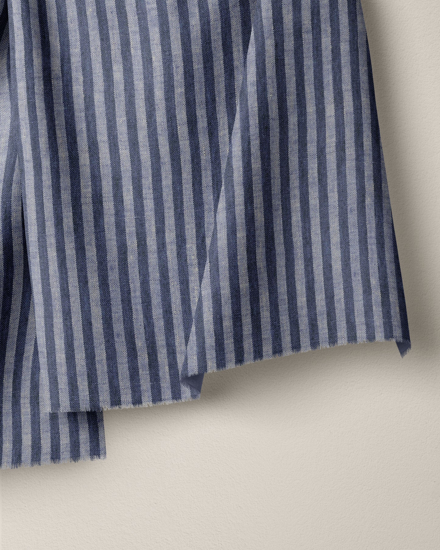 Sail Blue Candy Stripe Washed Linen