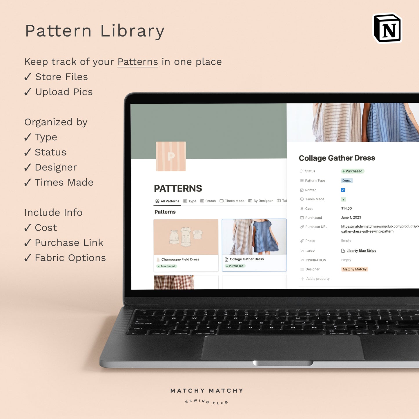 Sewing Clubhouse Notion Template