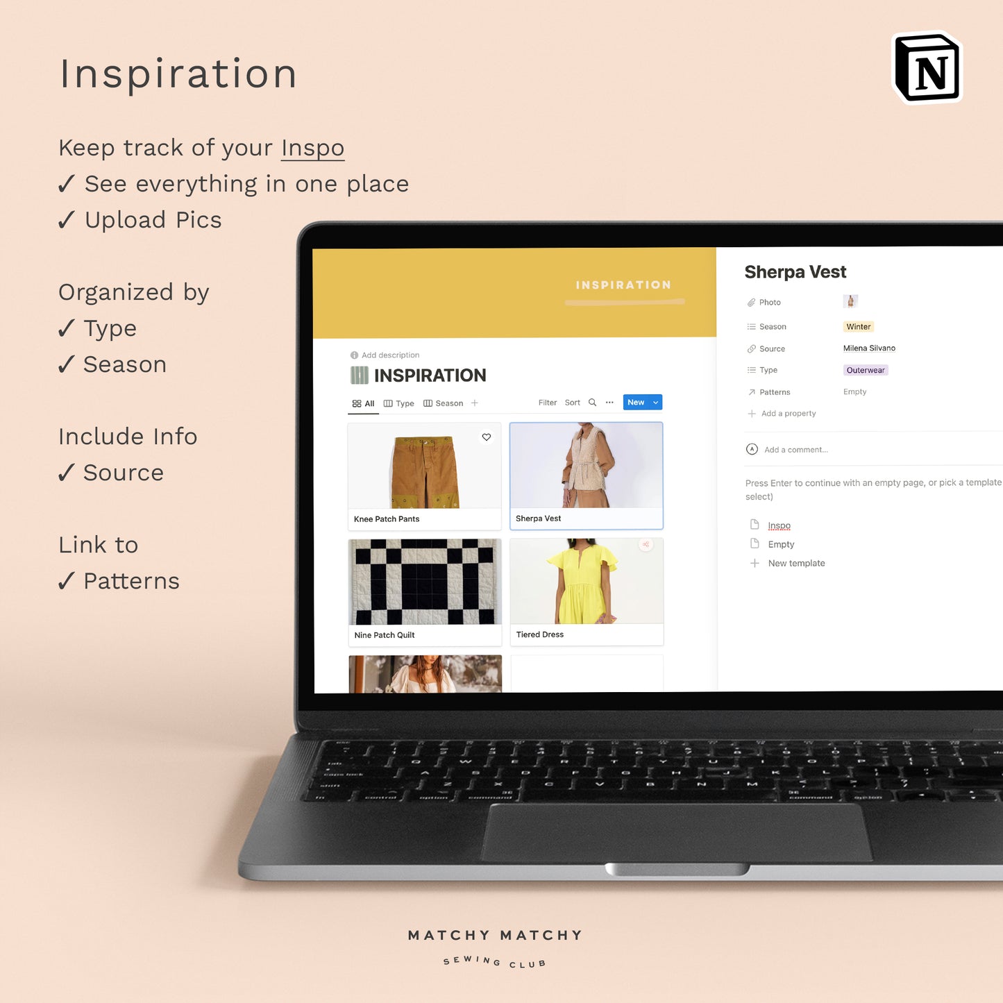 Sewing Clubhouse Notion Template