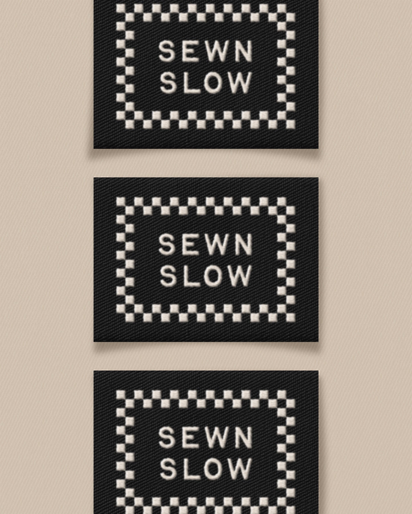 Sewn Slow Black Large Garment Labels