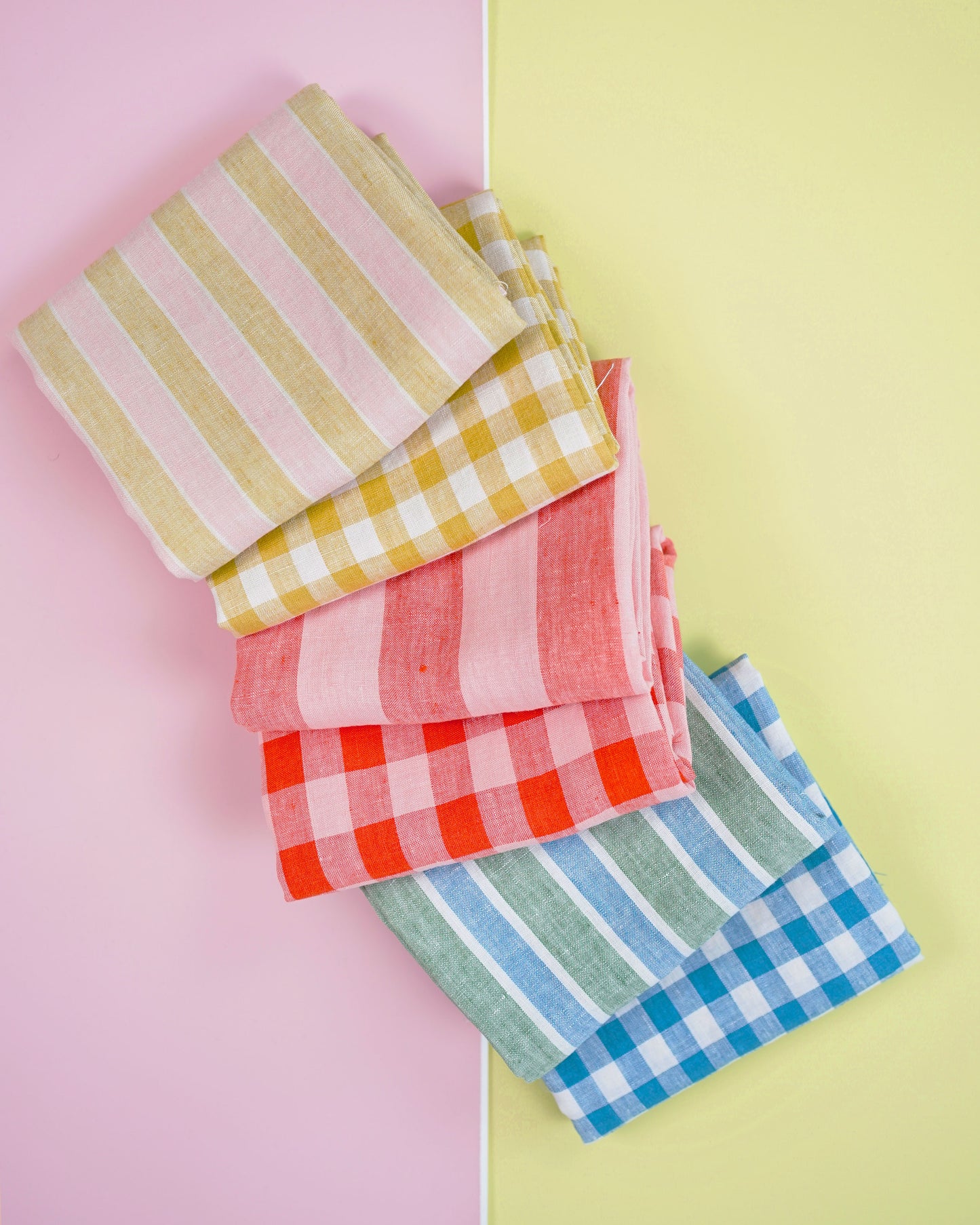 Medium Bluebell Gingham Washed Linen
