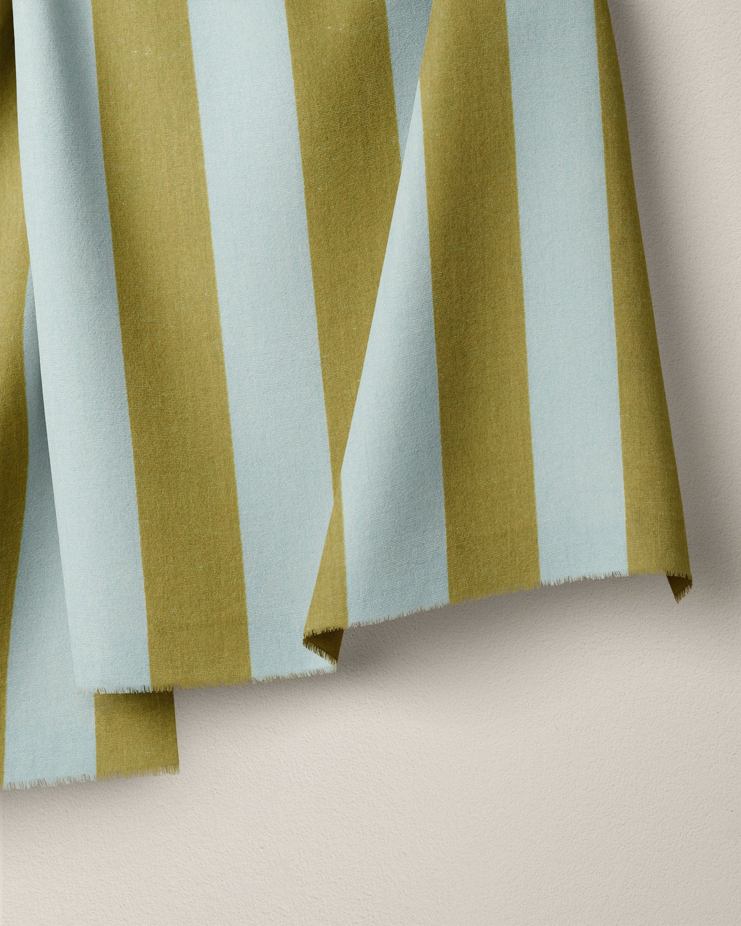 Avocado Sky Big Stripe Screen Print Cotton - 1/2 Yard Remnant