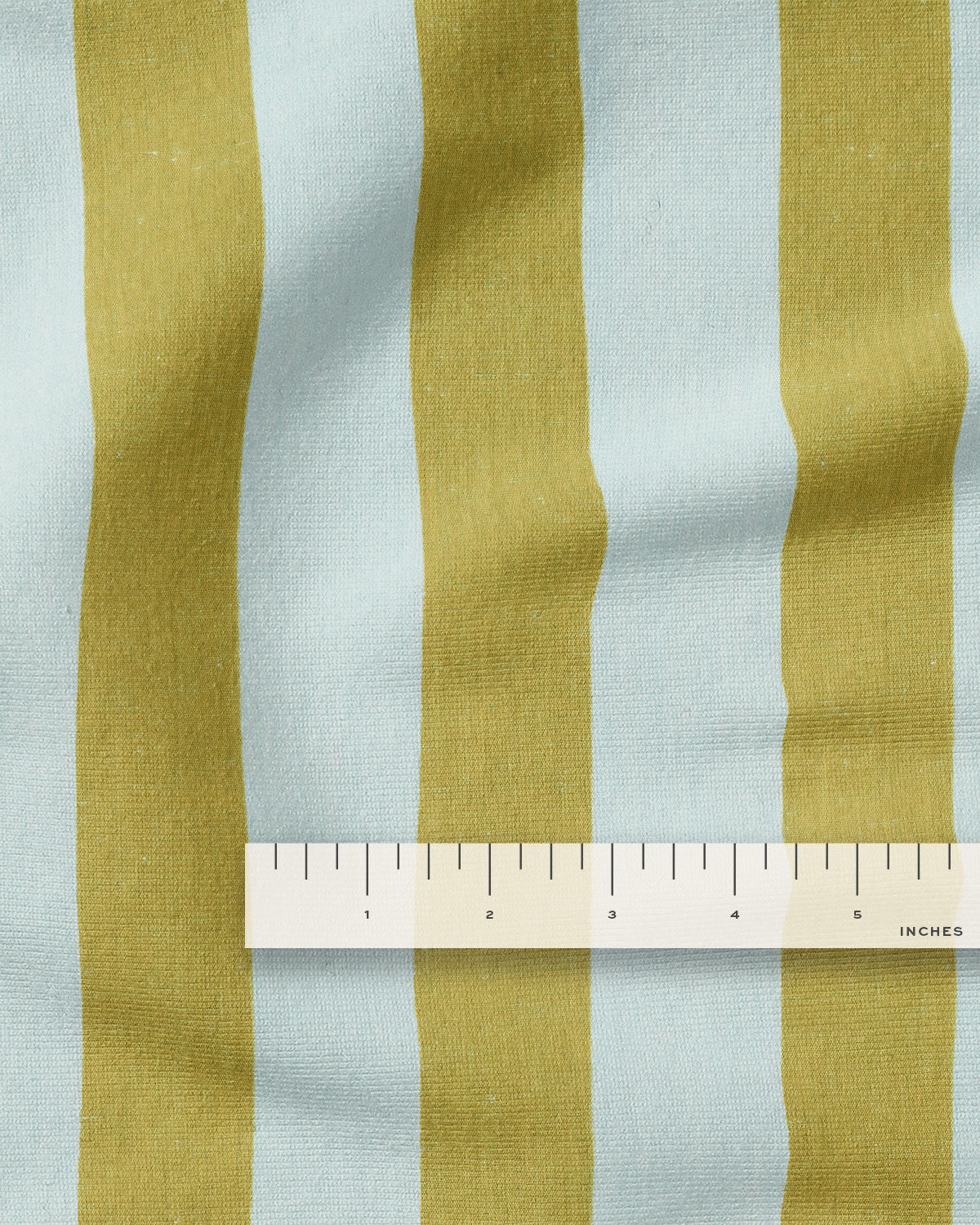 Avocado Sky Big Stripe Screen Print Cotton - 1/2 Yard Remnant