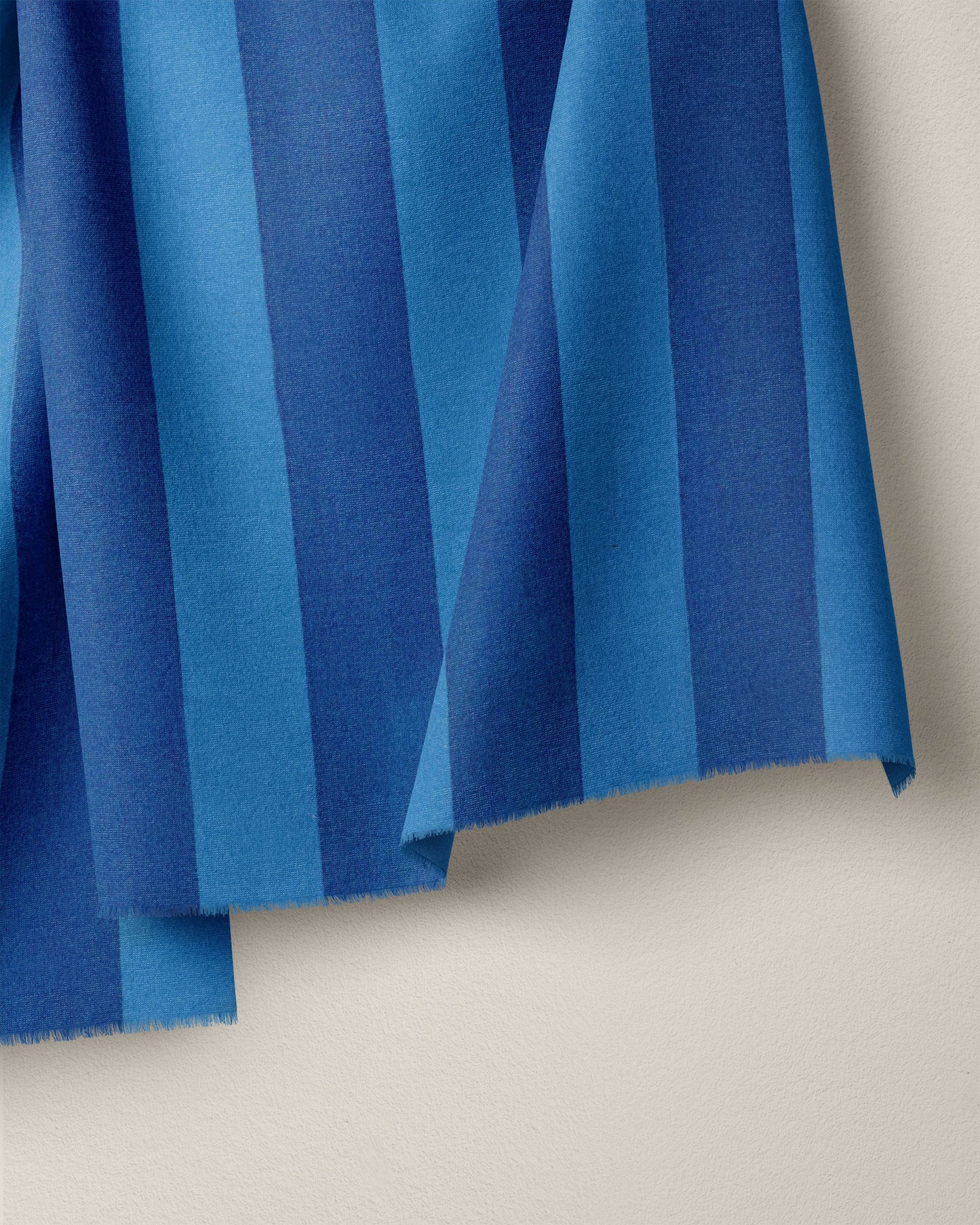 Blue Big Stripe Screen Print Cotton - 1/2 Yard Seconds