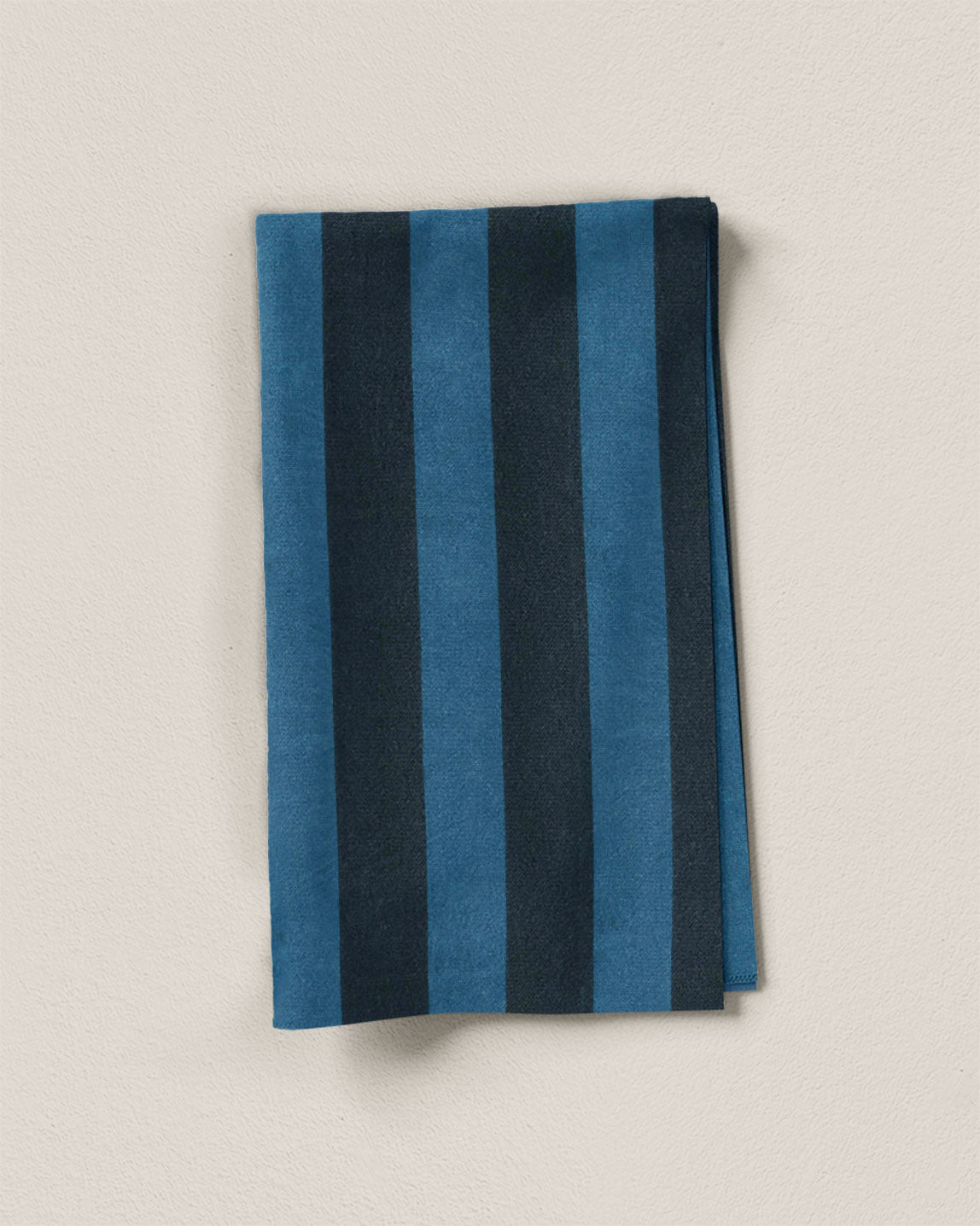 Dark Blue Big Stripe Screen Print Cotton - 1/2 Yards Seconds