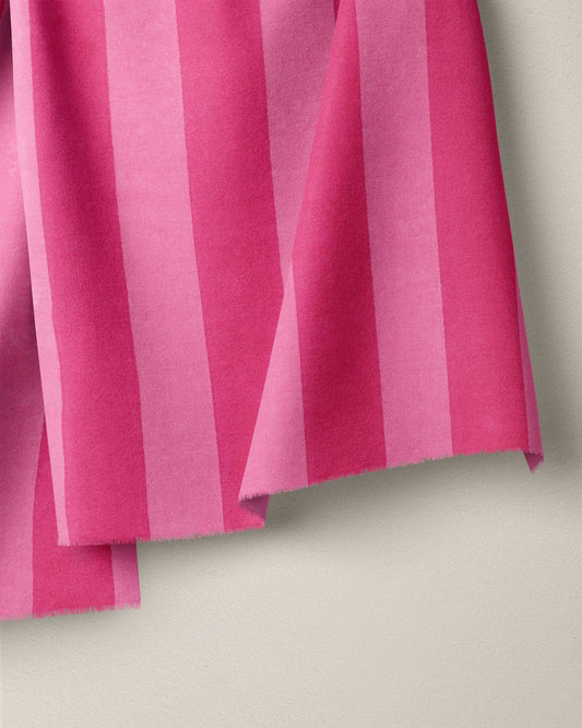 Pink Big Stripe Screen Print Cotton