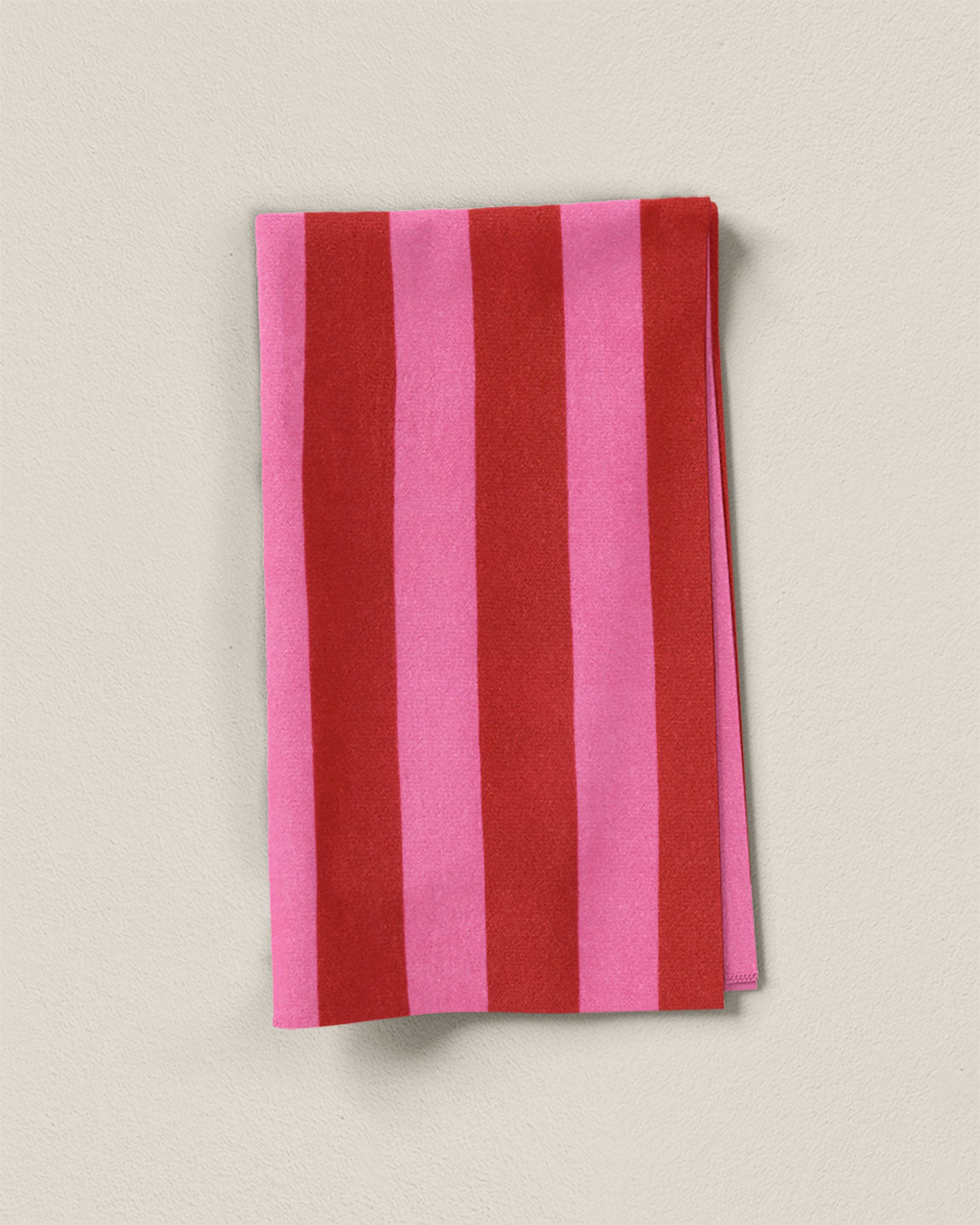 Magenta and Red Big Stripe Screen Print Cotton - 3/4 Yard Seconds