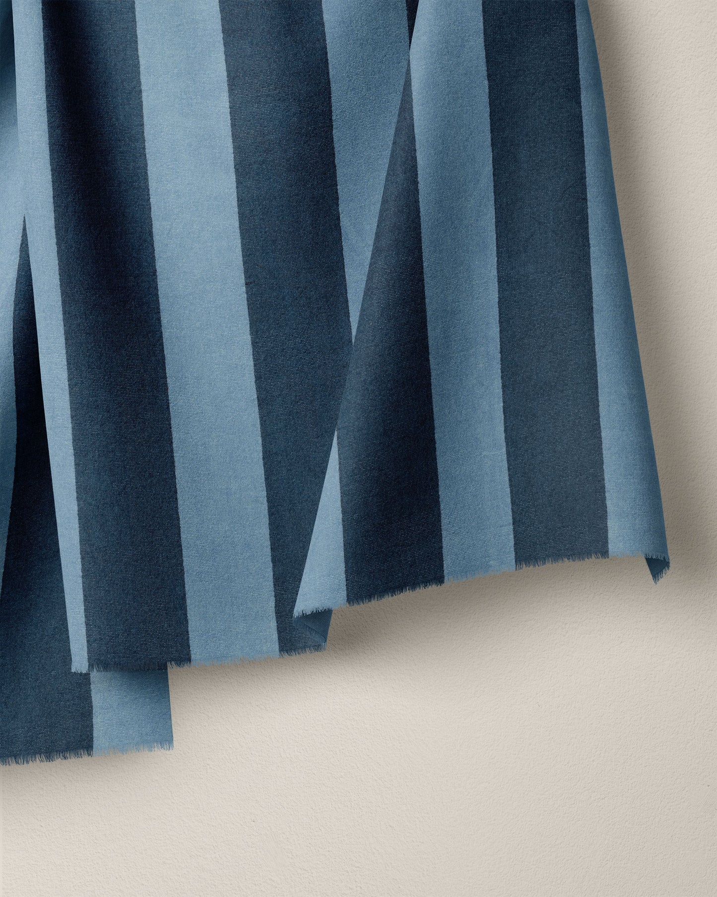 Smoke Blue Big Stripe Screen Print Cotton