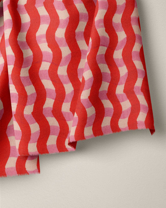 Sunburnt Strawberry Organic Cotton Block Print