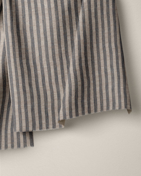Toffee Candy Stripe Washed Linen