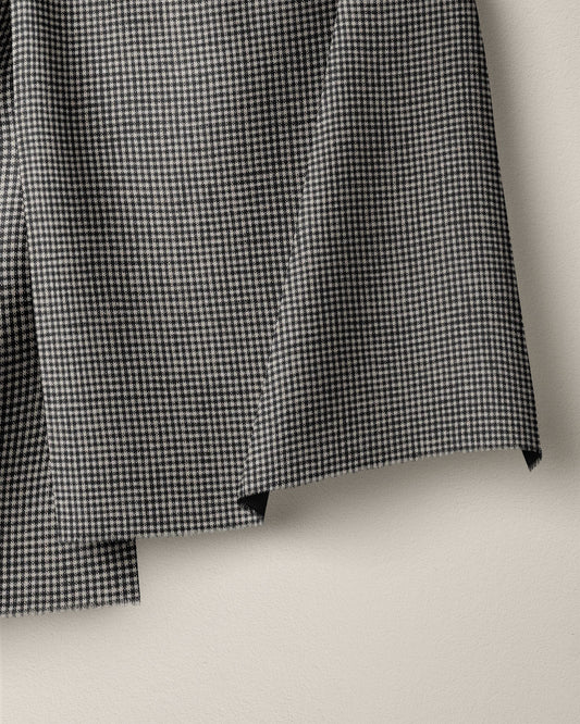 Tiny Black and Natural Gingham Linen