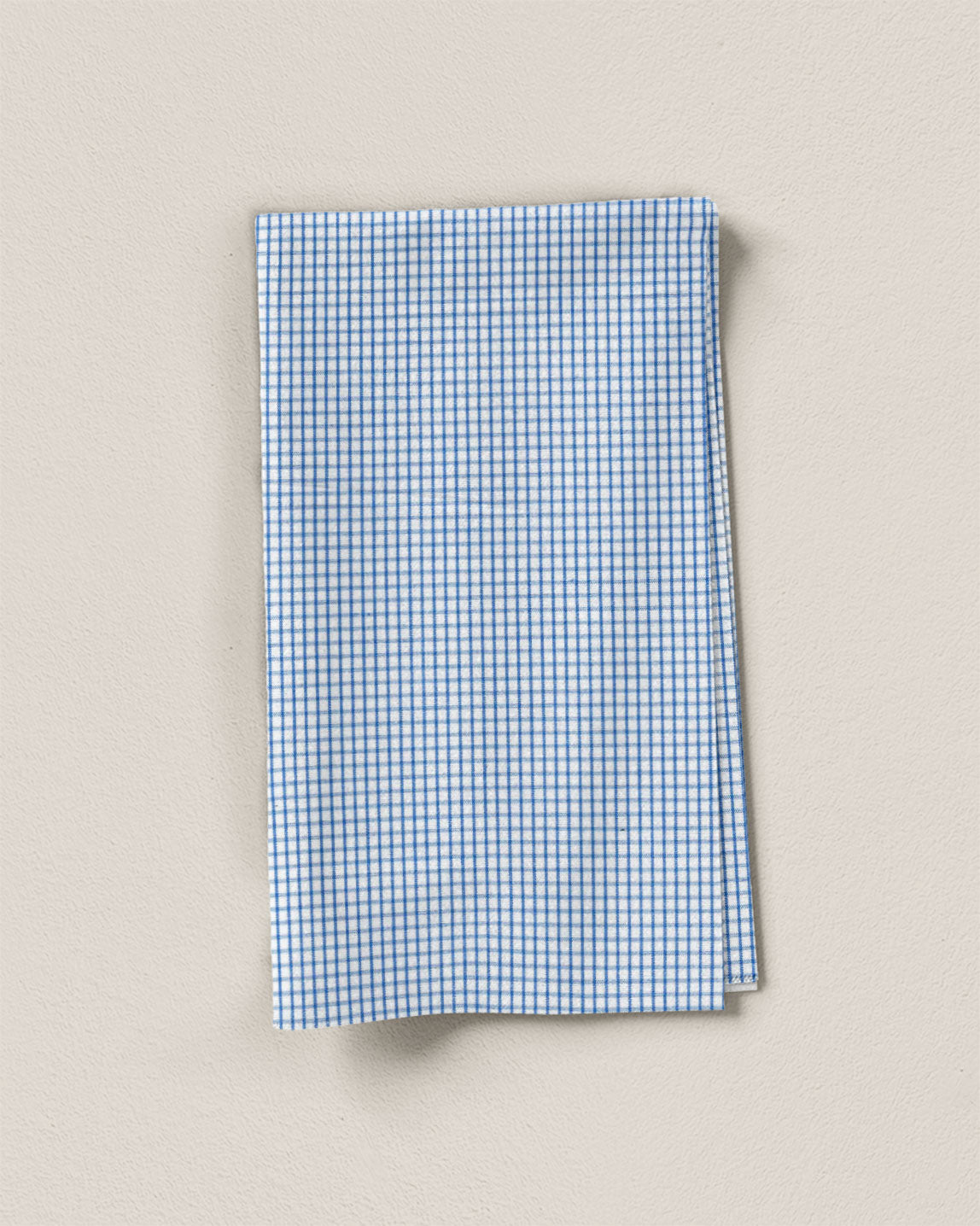 Blue Mini Check Cotton Shirting