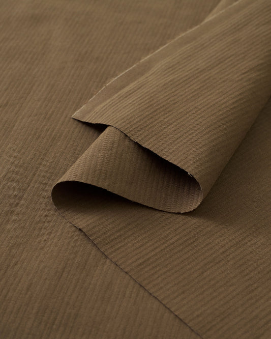 Brown Hickory Tonal Stripe Cotton Twill