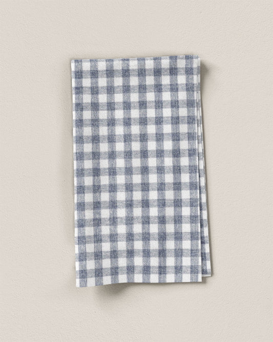 Cast Blue Small Gingham Stonewash Cotton Linen