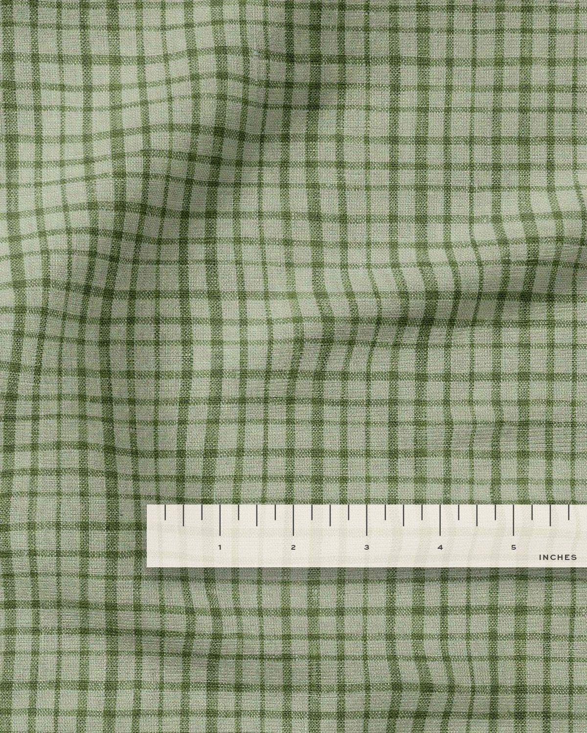 Chive Basket Check Washed Linen