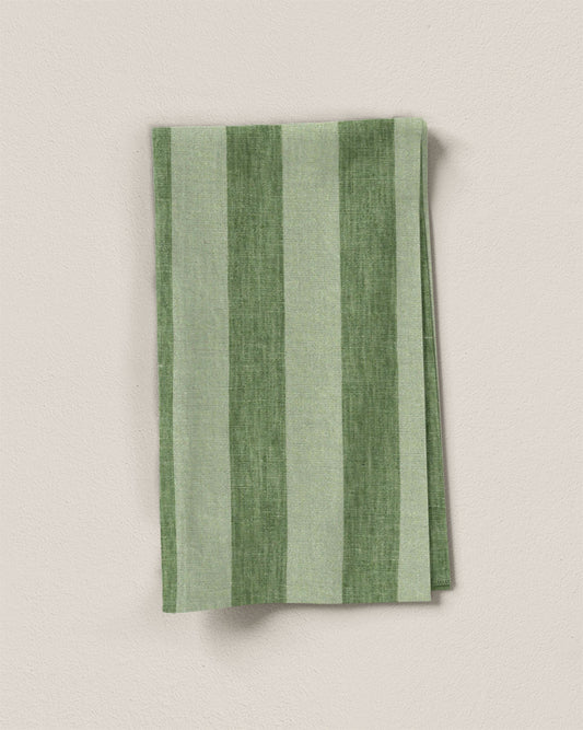 Chive Club Stripe Washed Linen