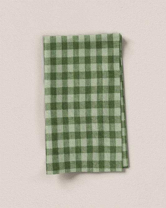 Medium Chive Gingham Washed Linen