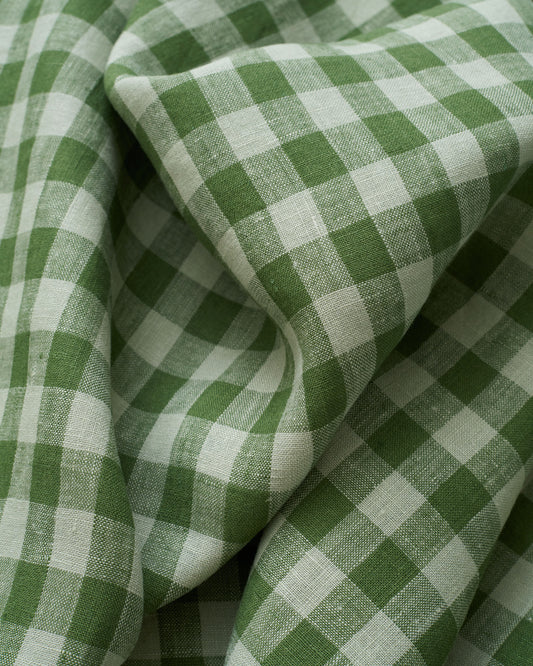 Medium Chive Gingham Washed Linen